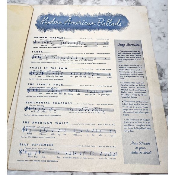 Deep Purple Vintage Piano Sheet Music 1939 Mitchell Parish Peter De Rose - Picture 5 of 6